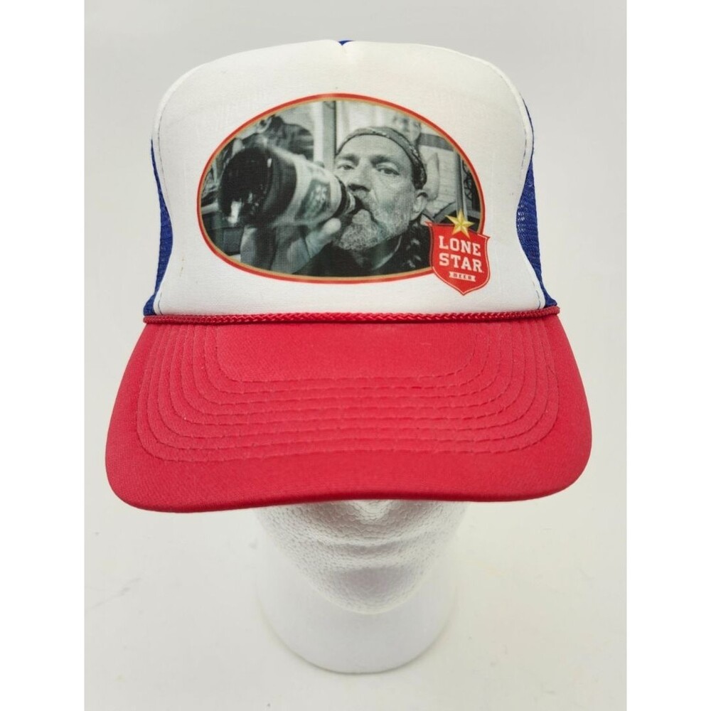 Vintage Lone Star Beer Trucker Foam Snap Back Mesh Hat Cap Willie Nelson ?